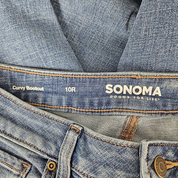 Womens Sonoma Size 10R Denim Jeans Goods For Life Curvy Mid Rise Bootcut Casual - Picture 13 of 14